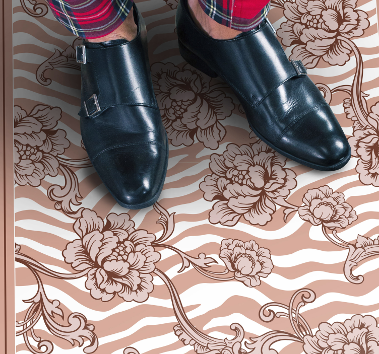 Vinyl Teppich Schlafzimmer zebra-blumenfusion - TenStickers