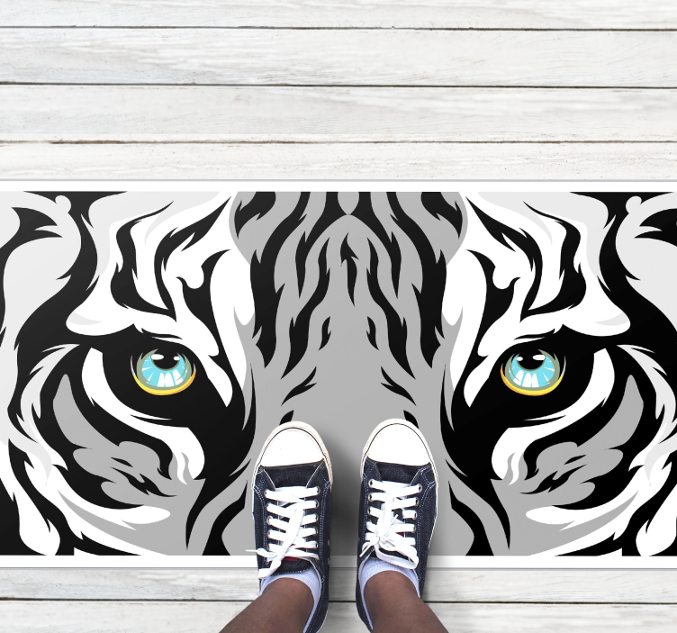 Vinyl Teppich Tiermuster tigerblick-grafik - TenStickers