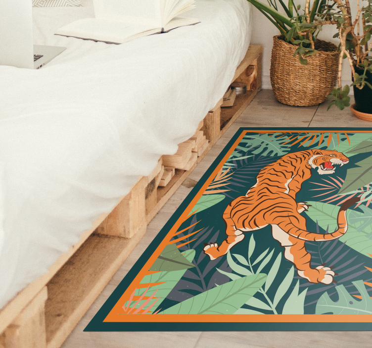 Vinyl Teppich Tiere wilde tigerillustration - TenStickers