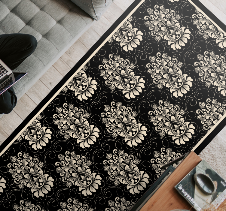Vinyl Teppich Vintage barockes blumenmuster - TenStickers