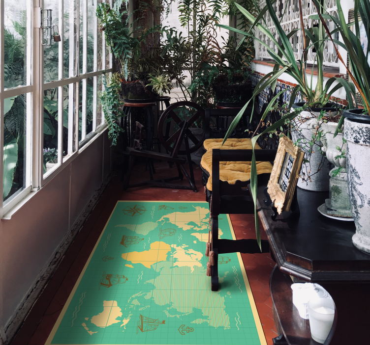 Vinyl Teppich Weltkarte nautische erkundungskarte - TenStickers