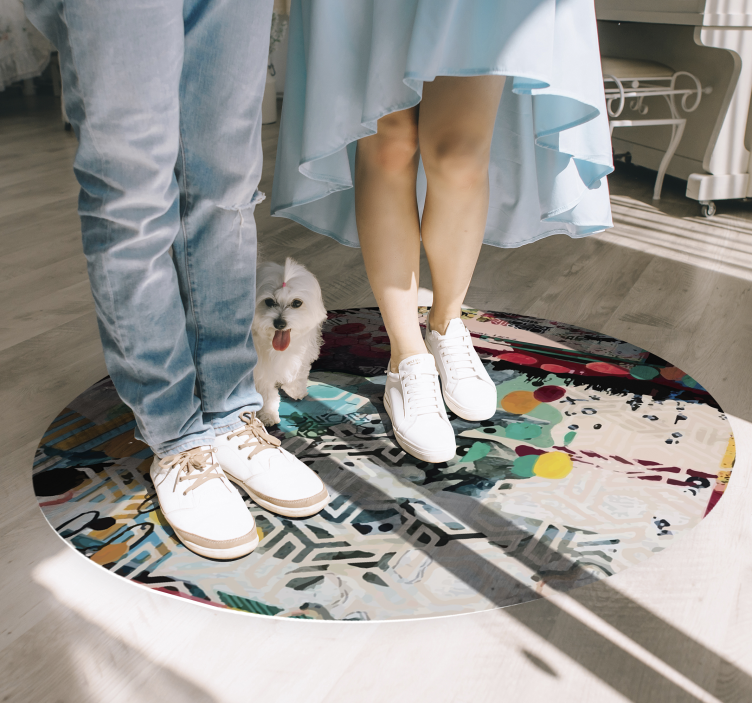 Vinyl Teppich Wohnzimmer abstraktes spritzermotiv - TenStickers