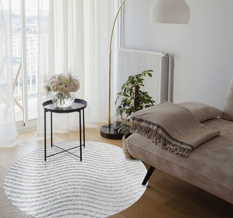 Vinyl Teppich Wohnzimmer sanfte wellenmuster - TenStickers