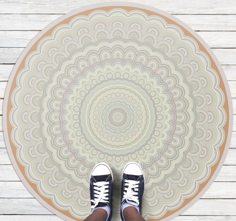 Vinylteppich Mandala Kreisförmiges beiges mandala - TenStickers