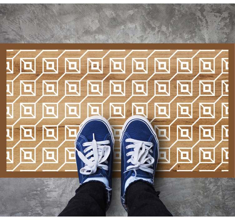 Vinylteppich Holzoptik geometrische motive - TenStickers