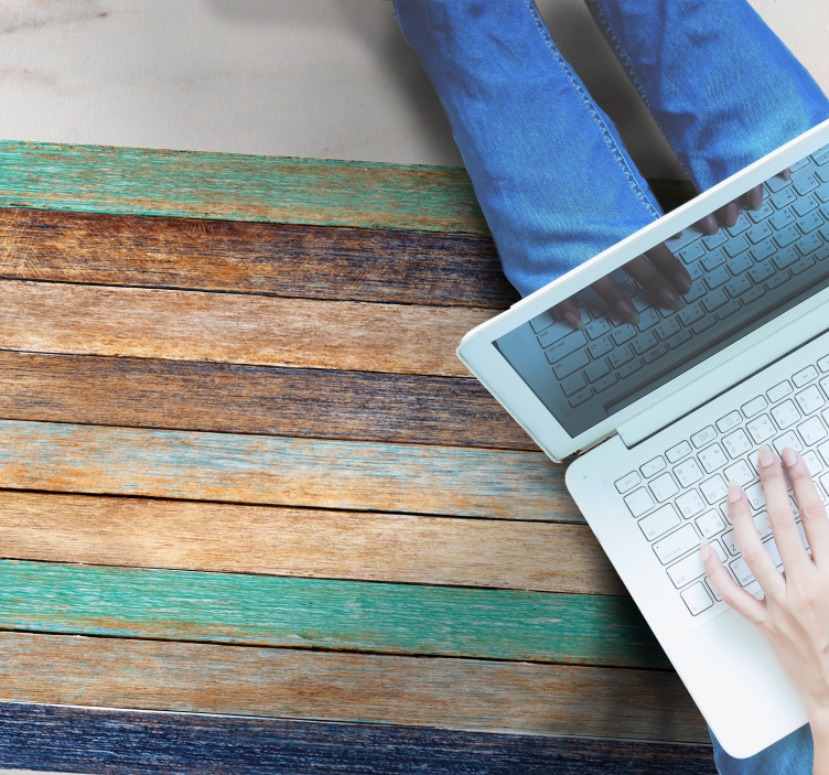 Vinylteppich Holzoptik mehrfarbige holzbretter - TenStickers