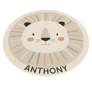 Vinyl Teppich kindlich benutzerdefinierter beige löwe - TenStickers