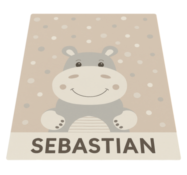 Vinyl Teppich kindlich benutzerdefiniertes beiges nilpferd - TenStickers