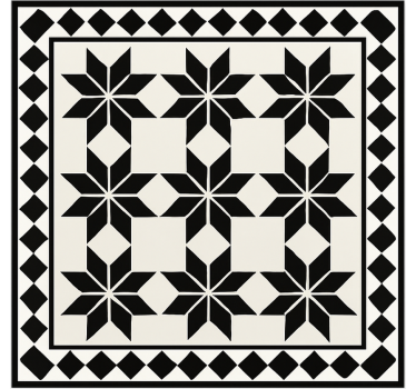 Vinyl Teppich Küche monochromes sternfliesenmuster - TenStickers