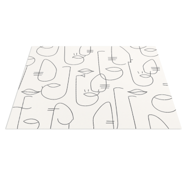 Vinyl teppich küche mit abstrakten gesichtsteilen - TenStickers