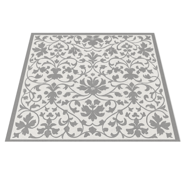 Vinyl teppich küche elegantes graues arabeskenmuster - TenStickers