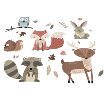 Vinyl teppich tiere im herbststil - TenStickers