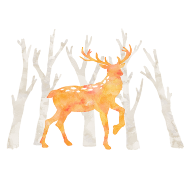 Vinyl teppich tiere im winterstil mit reh - TenStickers