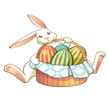 Vinyl teppich tiere osterhase mit korb - TenStickers
