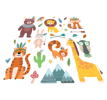 Vinyl teppich tiere baby wilde tiere - TenStickers