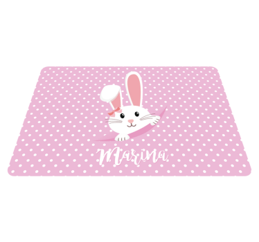 Vinyl teppich tiere süßer hase für mädchen mit name - TenStickers