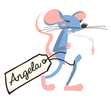 Vinyl teppich tiere blaue maus mit namen - TenStickers