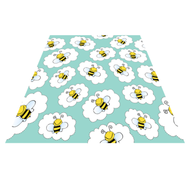 Vinyl teppich tiere weiße bäume und bienen - TenStickers