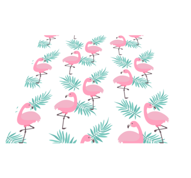 Vinyl teppich tiere im tropischen flamingo-muster - TenStickers