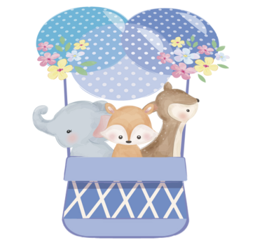 Vinyl teppich tiere aquarell tiere heißluftballon - TenStickers