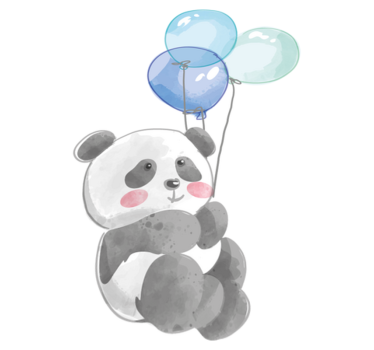 Vinyl teppich tiere baby mit drei luftballons - TenStickers