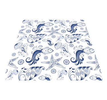 Vinyl teppich tiere mit ornamentalen meereslebewesen - TenStickers