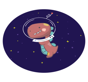 Vinyl teppich tiere space t-rex - TenStickers