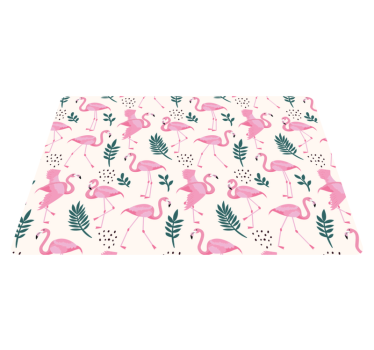 Vinyl teppich tiere mit flamingo-muster und blättern - TenStickers