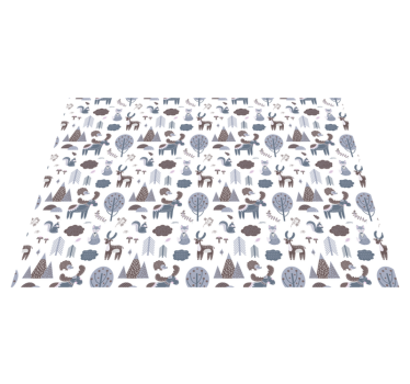 Vinyl teppich tiere in nordischem grau - TenStickers