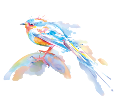 Vinyl teppich tiere vogel spritzer - TenStickers