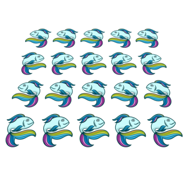Vinyl teppich tiere mit blauen neonfischen - TenStickers