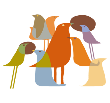 Vinyl teppich tiere im minimalistischen stil vögel - TenStickers