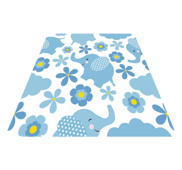 Vinyl teppich tiere blaue baby-elefanten - TenStickers