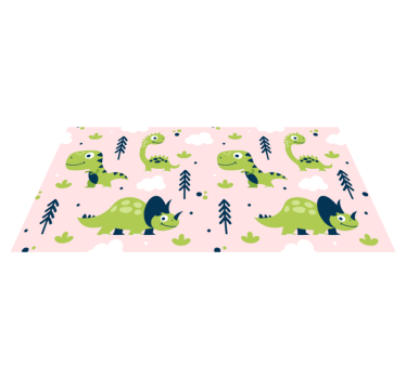 Vinyl teppich tiere kleine grüne dinosaurier - TenStickers