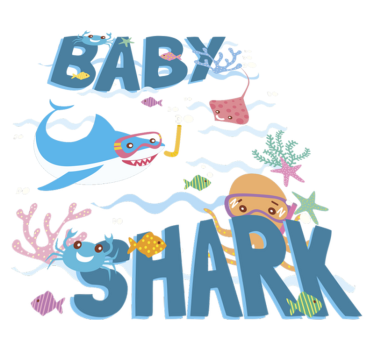 Vinyl teppich tiere babyblauer hai - TenStickers