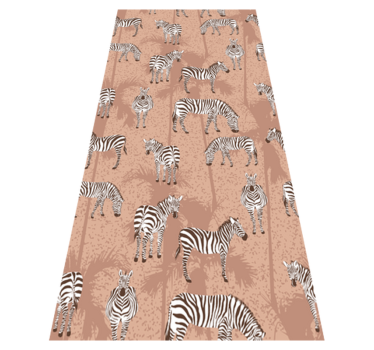 Vinyl teppich tiere zebra und palmen braun - TenStickers