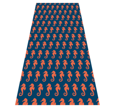 Vinyl teppich tiere mit orangefarbenem seepferdchen-muster - TenStickers