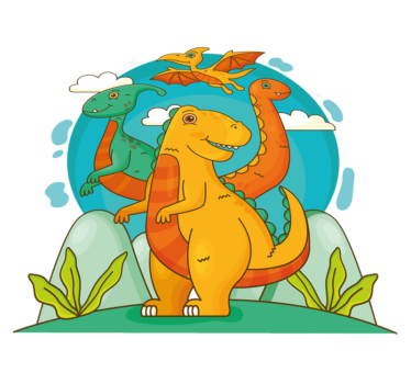 Vinyl teppich tiere dinosaurier im dschungel - TenStickers