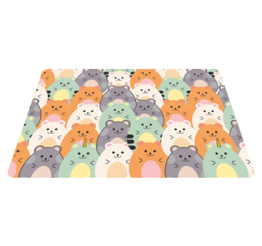 Vinyl teppich tiere mit bunten fressenden hamstern - TenStickers