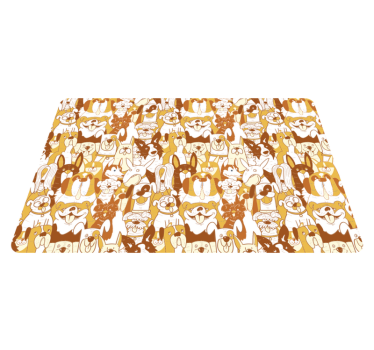 Vinyl teppich tiere hundeparty - TenStickers