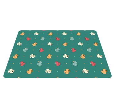 Vinyl teppich tiere mit bunten gummienten - TenStickers