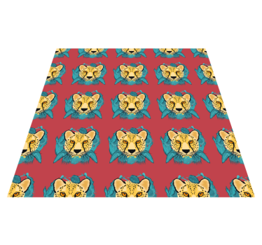 Vinyl teppich tiere im orientalischen leoparden design - TenStickers