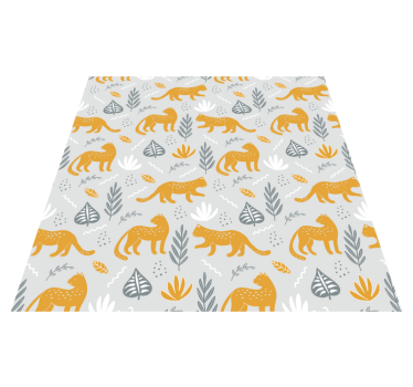 Vinyl teppich tiere leopardenschritt helles muster - TenStickers
