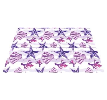 Vinyl teppich tiere lila muschel und seestern - TenStickers