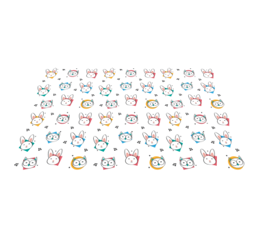 Vinyl teppich tiere eulen und kaninchen muster - TenStickers