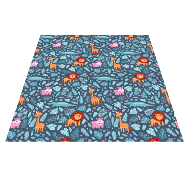 Vinyl teppich tiere mit dschungeltieren design - TenStickers
