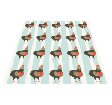 Vinyl teppich tiere mit weißen streifen und hähnen - TenStickers