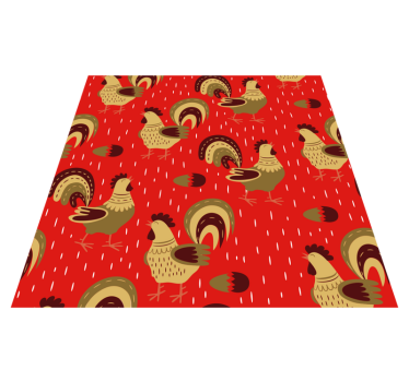 Vinyl teppich tiere mit chinesischem hühnerdesign - TenStickers