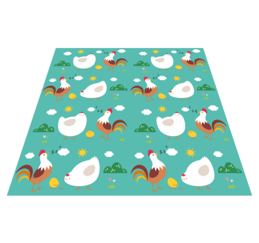 Vinyl teppich tiere mit singendem hahn muster - TenStickers