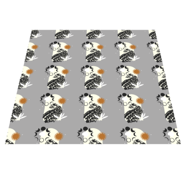 Vinyl teppich tiere schwarzleopard unter mondmotiv - TenStickers